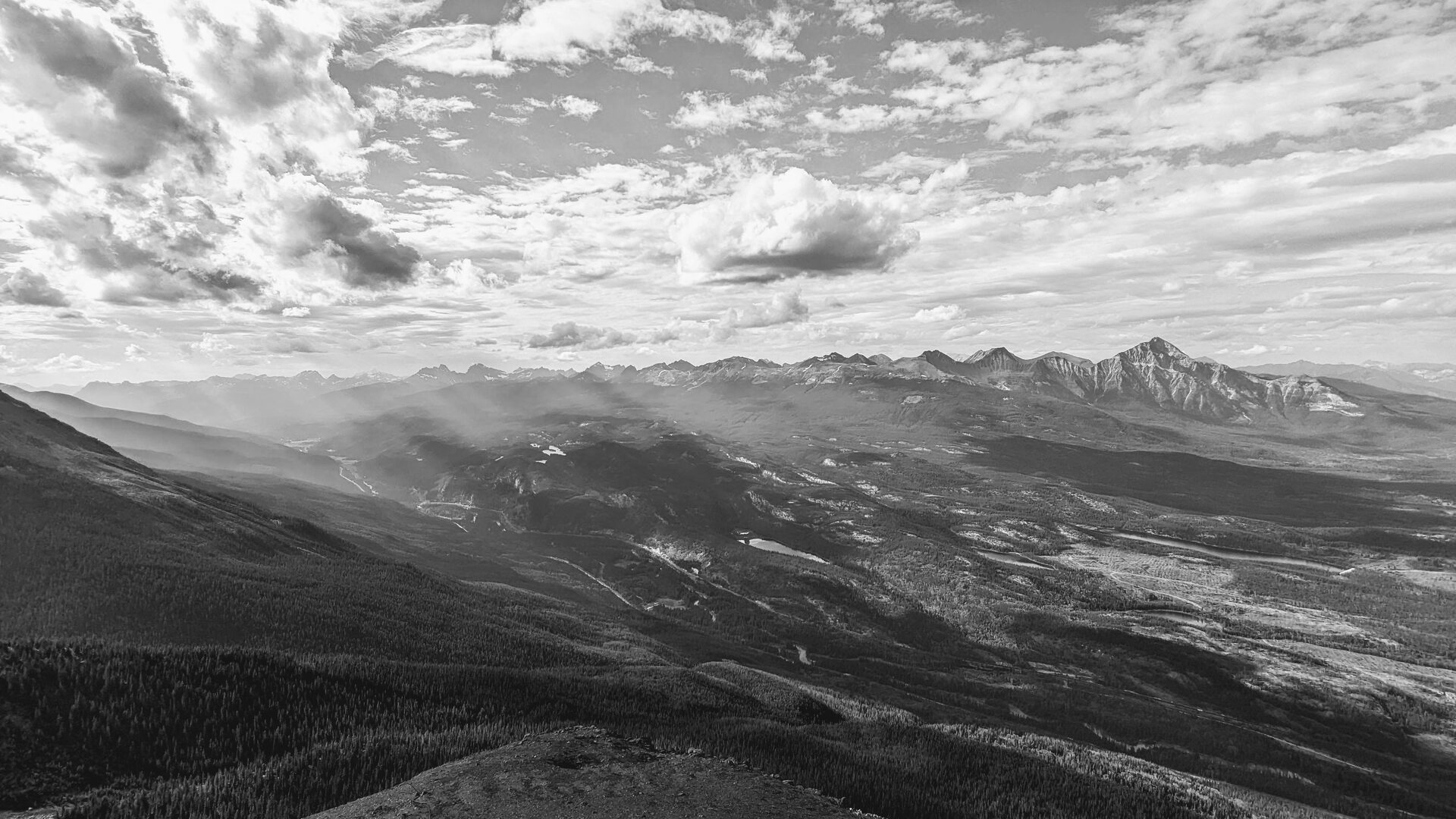 Dramatic mountain range panorama